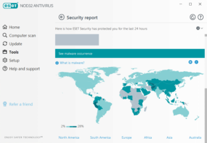 ESET NOD32 Antivirus Linux Desktop Panel de control