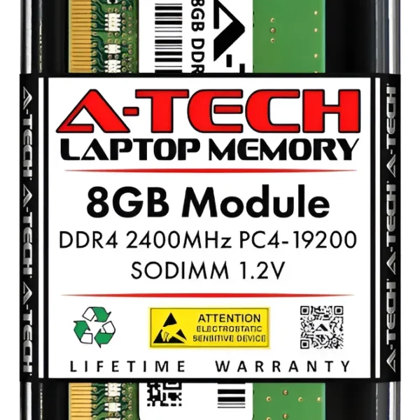 MEMORIA RAM A-TECH 8GB DDR4 2400 MHZ SODIMM PC4-19200 (PC4-2400T)  1.2