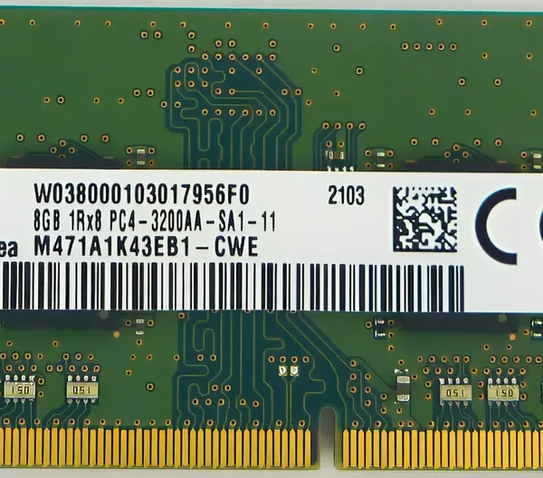 Memoria Ram 8GB 3200 DDR4 1RX8 PC4 3200AA SA1-11 SODIMM