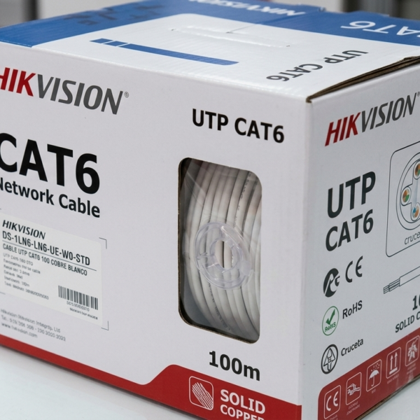 Cable Utp Cat6 100 Cobre Blanco Hikvision Ds-1ln6-ue-wo-std