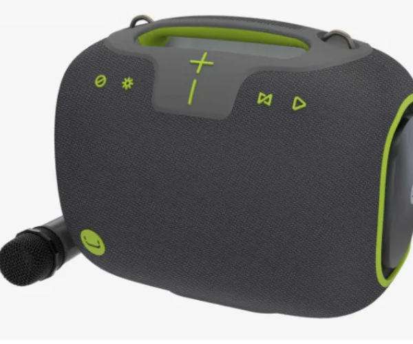 CORNETA UNNO TEKNO PARTYFUEL TWS BLUETOOTH RESISTENTE  AL AGUA MICROFONO RGB GRIS VERDE