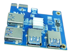 TARJETA EXPANSORA PCIe 1 a 4 PUERTOS USB (ADAPTADOR MULTI-GPU MINING RISER)